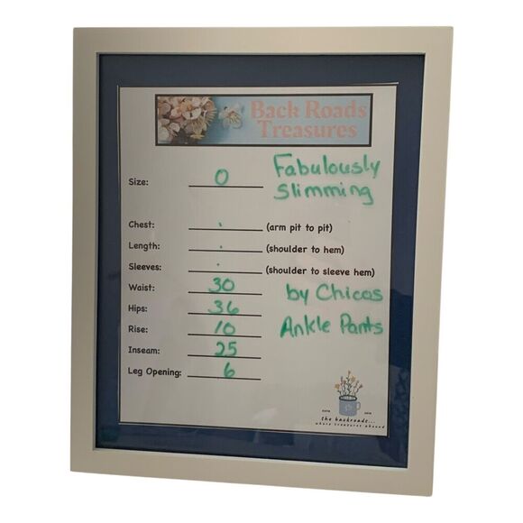 Chicos Fabulously Slimming Pants SIZE 0 SMALL Blue White Geometric Casual Jeans - Picture 14 of 14